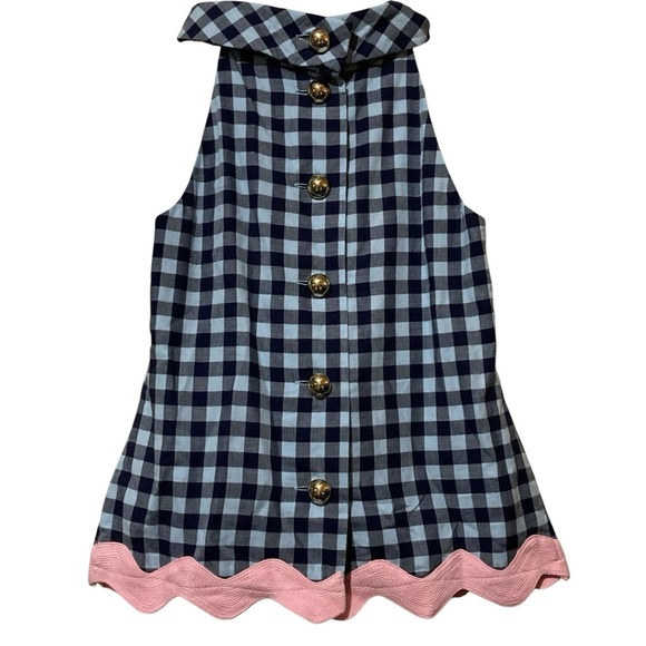 Sail to Sable Tops - Sail To Sable plaid tank size small pink trim